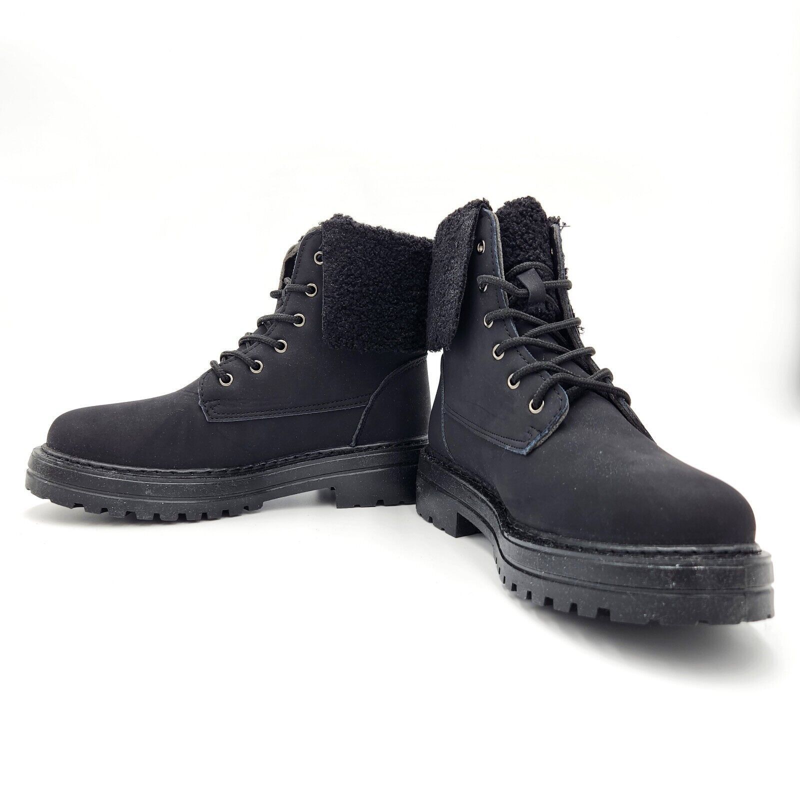 The Unbranded Brand Olivia Miller Women Black Lace-up Combat Boots Size 8.5 Size US 8.5 / IT 38.5 - 4 Thumbnail