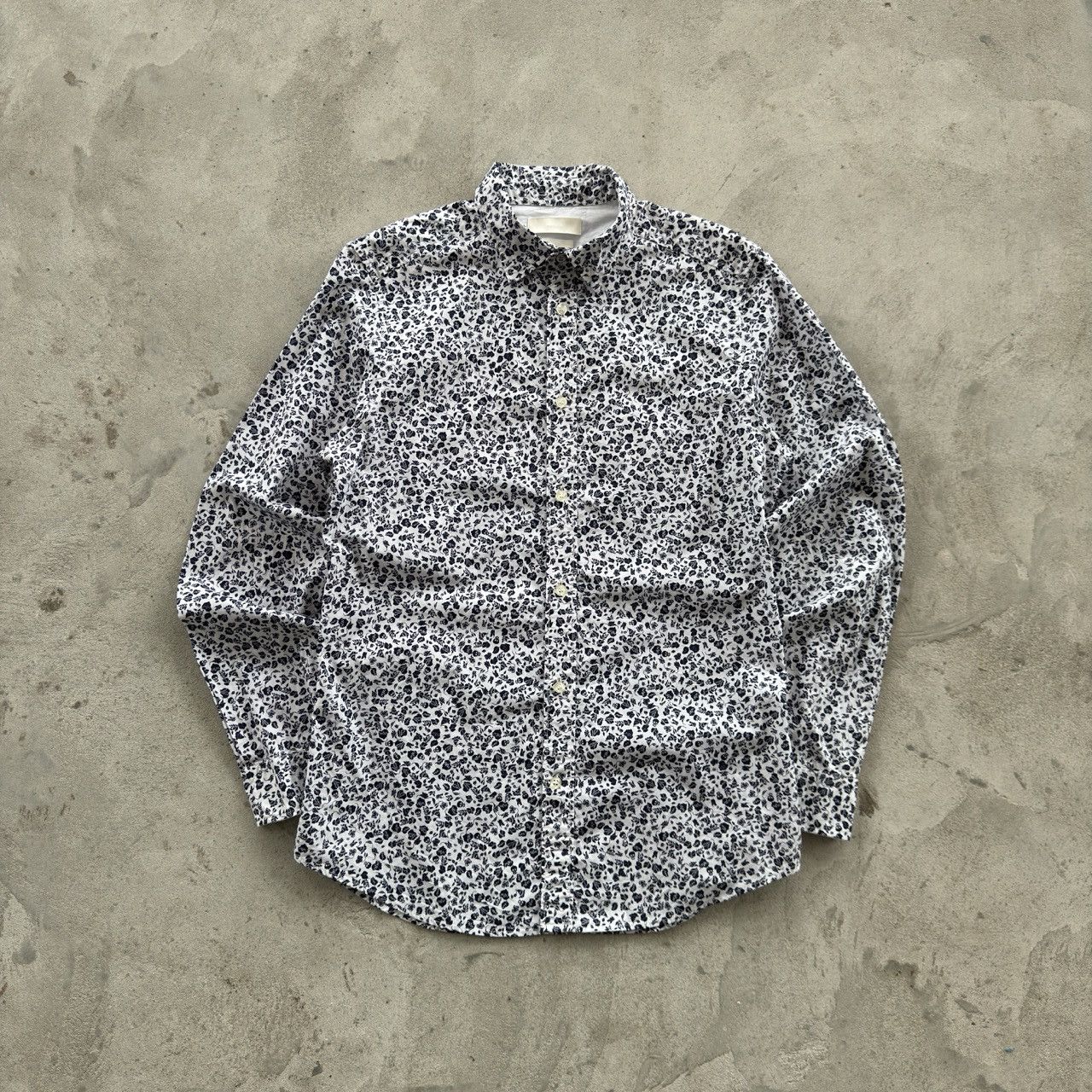 Diesel Diesel Slim Fit Shirt Skull Floral Pattern White Blue Size US M / EU 48-50 / 2 - 1 Thumbnail