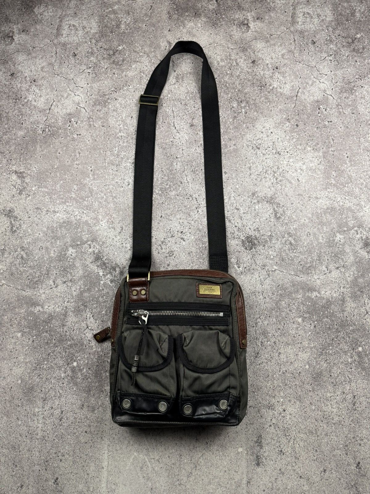 Vintage Diesel Y2K Multipocket Cargo Messenger Thermal Bag