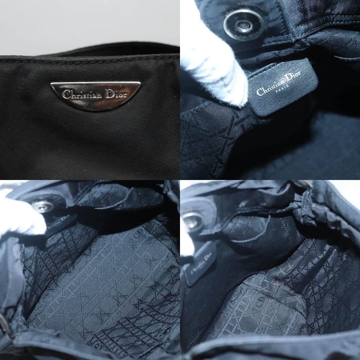 Dior DIOR Maris Pearl Hand Bag Nylon Black Silver Size ONE SIZE - 11 Thumbnail
