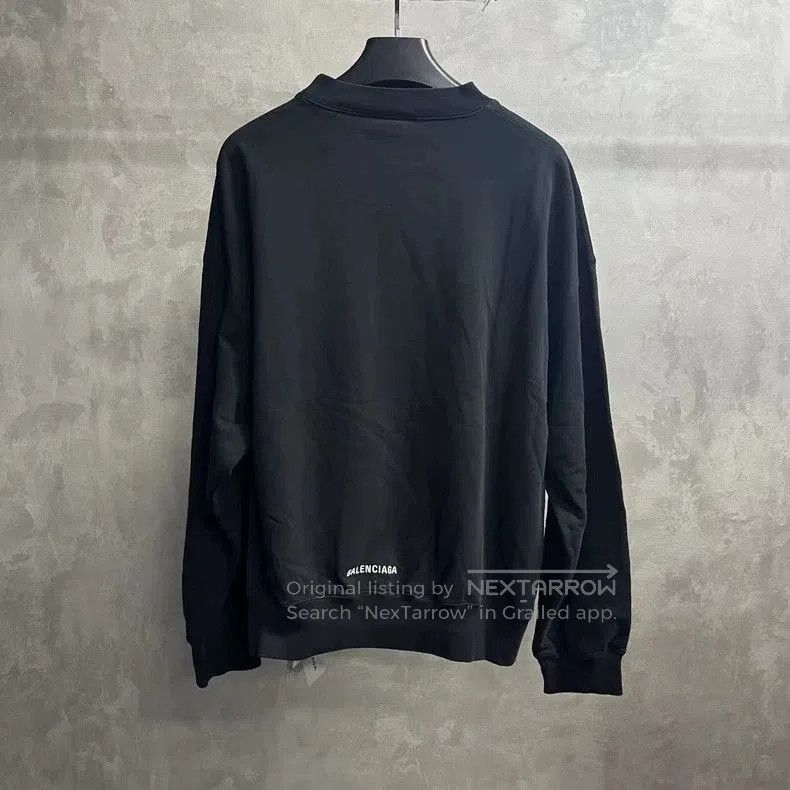 Balenciaga Balenciaga Black Embroidered Logo Sweatshirt. Size US XL / EU 56 / 4 - 2 Thumbnail