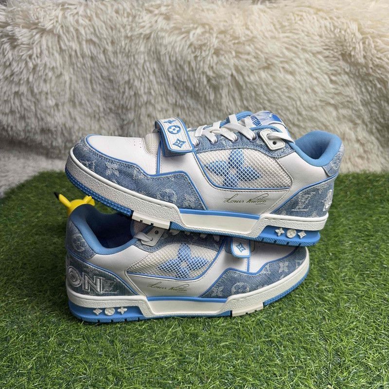 Louis Vuitton Louis Vuitton Trainer Blue and White Fashion Sneakers -2508 Size US 8.5 / EU 41-42 - 6 Thumbnail