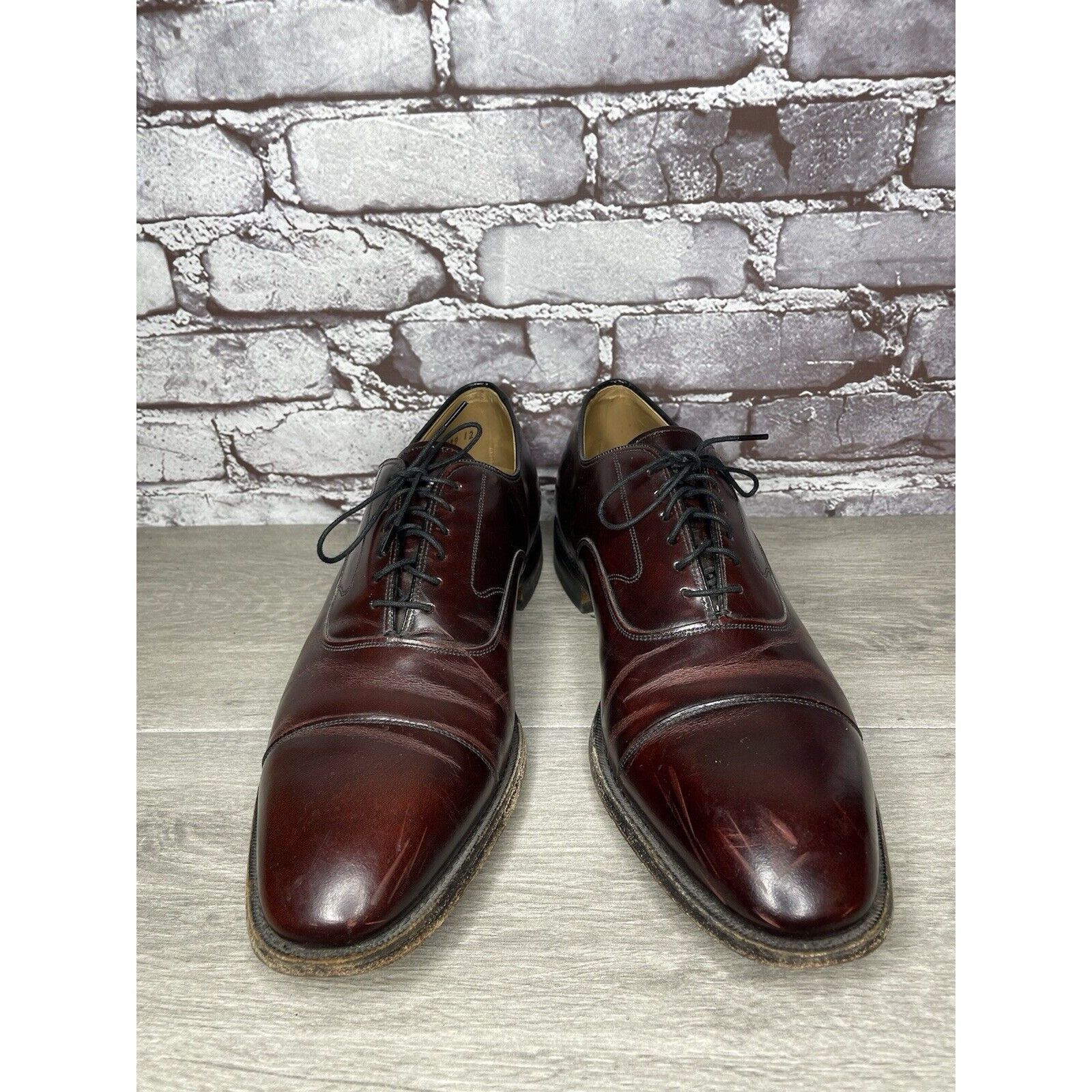 Johnston & Murphy Johnston & Murphy Optima Oxblood Burgundy Leather Dress Shoe Size US 13 / EU 46 - 4 Thumbnail