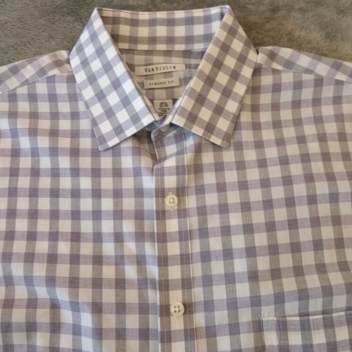 Van Heusen Van Heusen Shirt Mens 16.5 Purple Plaid Long Sleeve Button Up Classic Fit - Vintage Size US XL / EU 56 / 4 - 3 Thumbnail