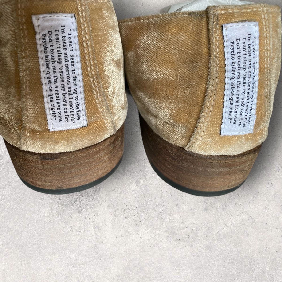 Undercover AW13 “Psycho Killer” Talking Head Gold Velvet Loafer Size US 10 / EU 43 - 7 Thumbnail