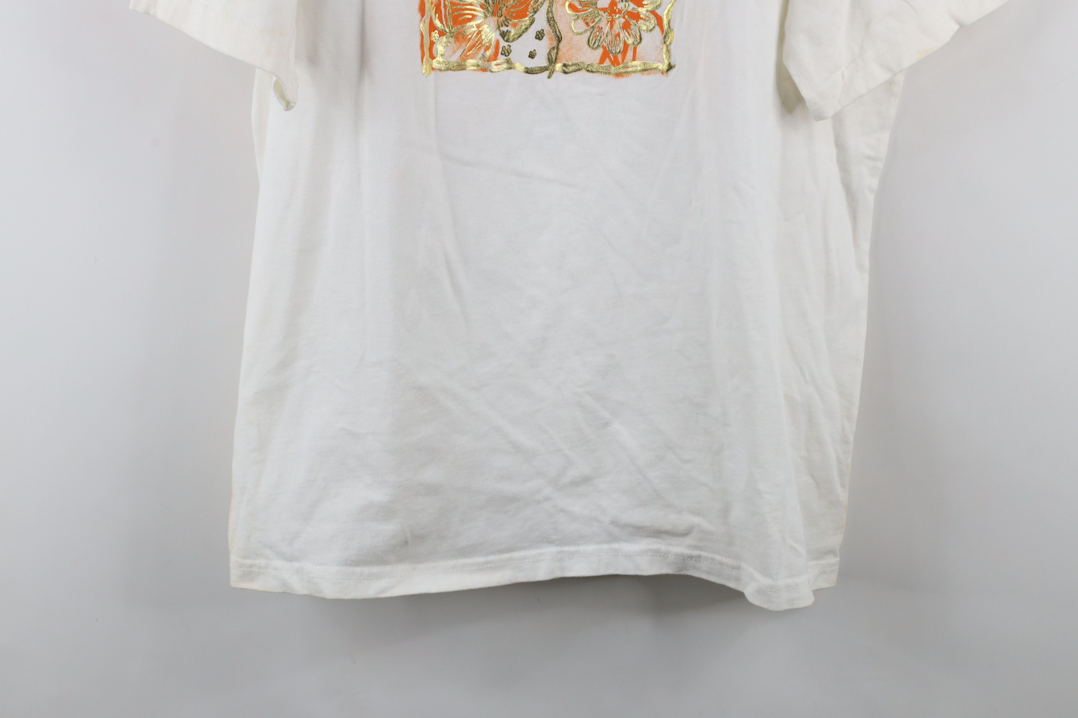 Vintage Vintage 90s Streetwear Flower Heart Short Sleeve T-Shirt USA Size L / US 10 / IT 46 - 3 Thumbnail