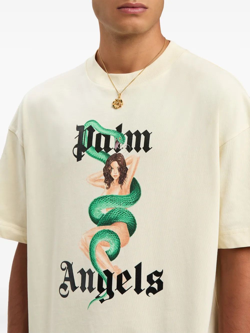 Palm Angels o1mle0226 Ivy Pin Up Tee Shirt in Neutrals Size US XS / EU 42 / 0 - 6 Thumbnail