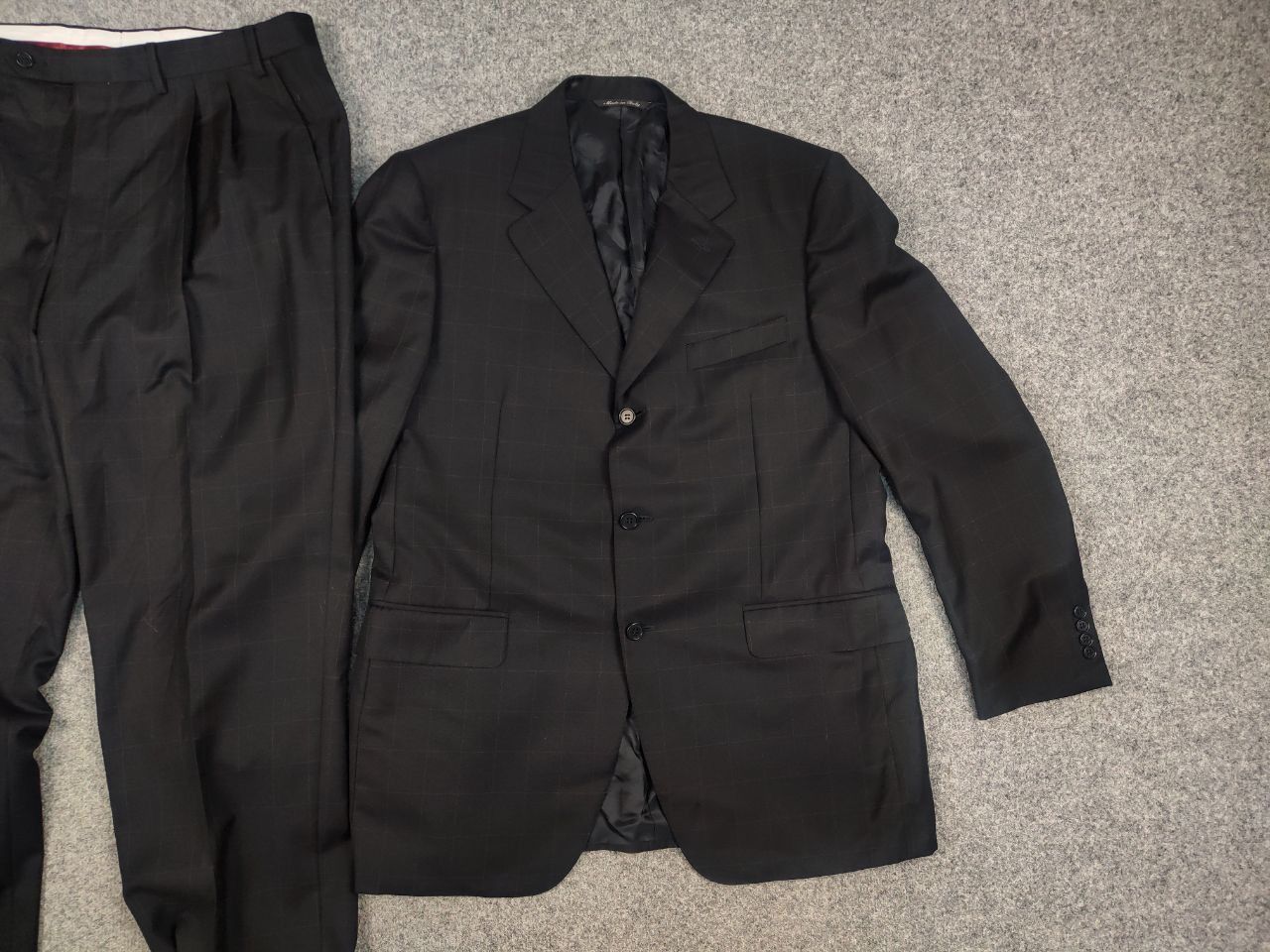 Canali Canali Classic Design Pure Wool Dark plaid super 120's Suit Size 52R - 10 Thumbnail