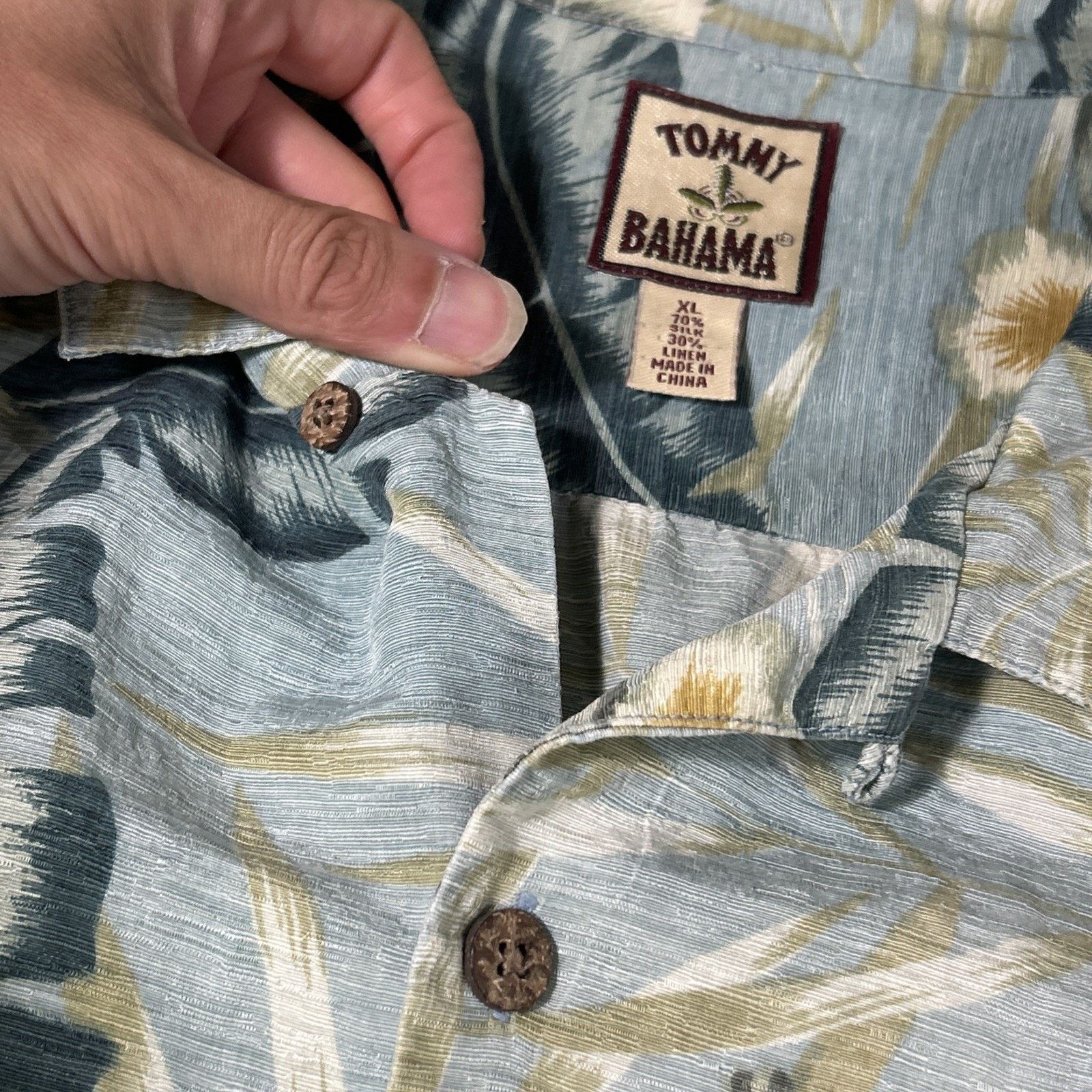 Tommy Bahama Tommy Bahama 70s Hawaiian Loop Collar Silk Linen Shirt XL Size US XL / EU 56 / 4 - 4 Thumbnail