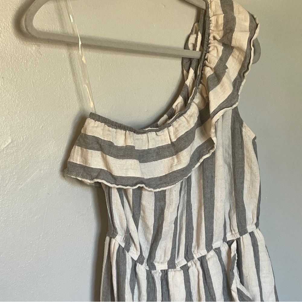 Anthropologie Anthropologie Listicle Striped One Shoulder DRESS medium Size M / US 6-8 / IT 42-44 - 4 Thumbnail