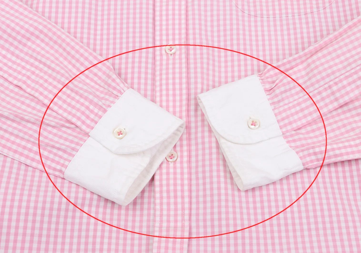 Junya Watanabe Pink and White Check Round Collar Long Sleeve Shirt Size US S / EU 44-46 / 1 - 8 Thumbnail