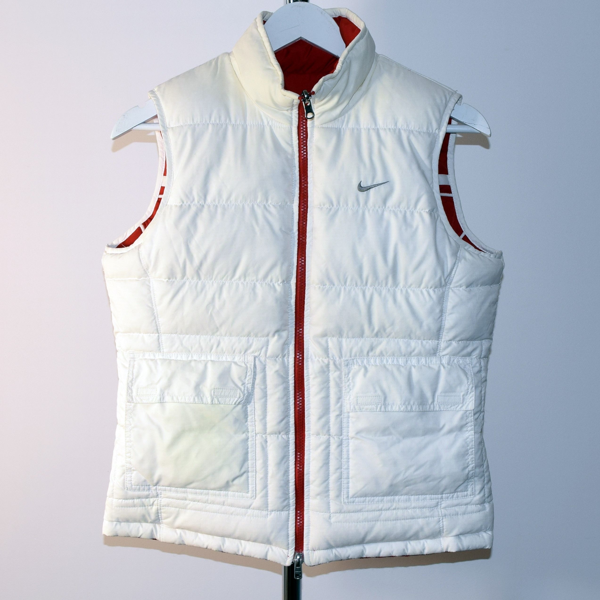 Nike × Vintage Nike Vintage Reversible Down Puffer Vest Red & White y2k Size M / US 6-8 / IT 42-44 - 6 Thumbnail