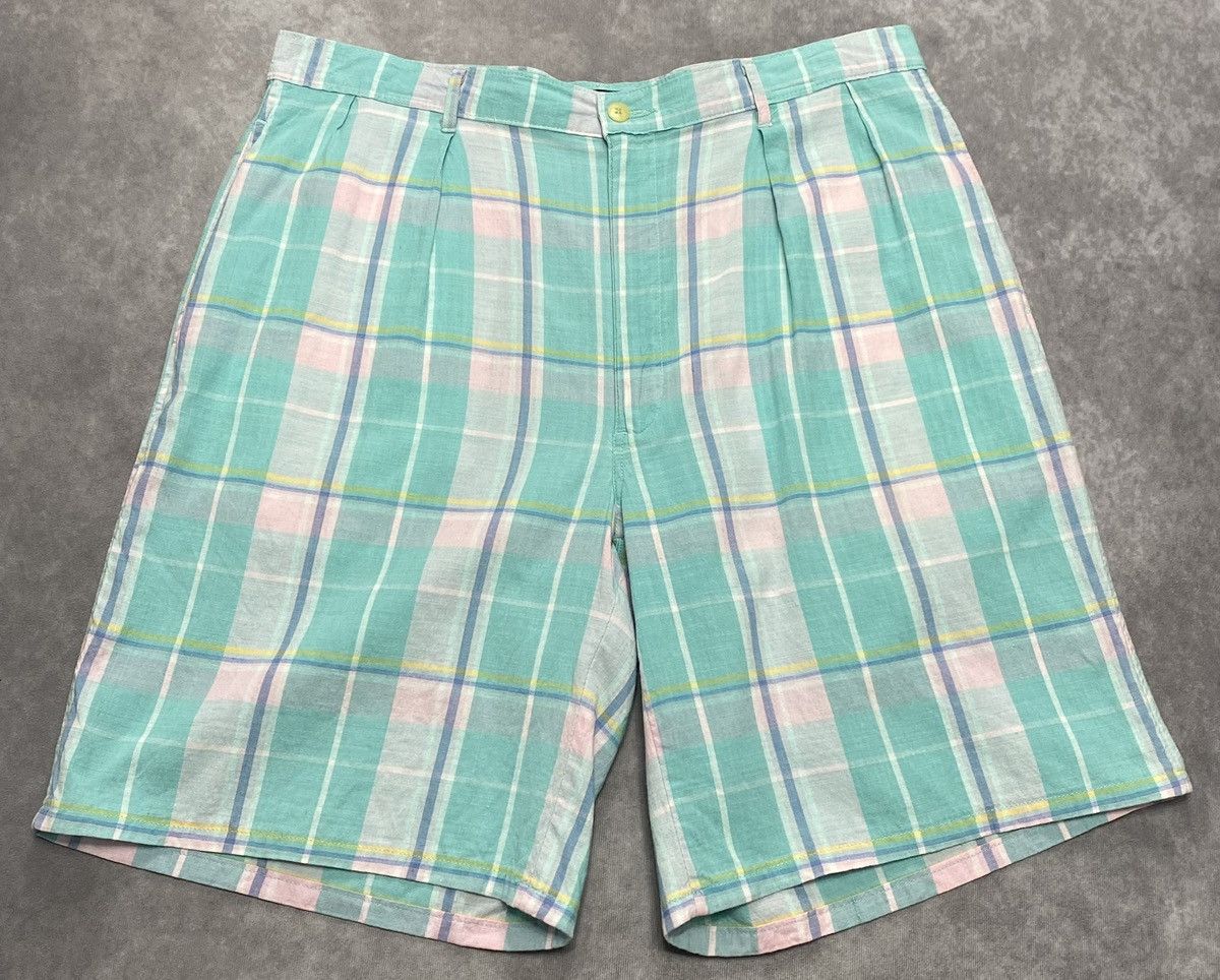 Polo Ralph Lauren 80’s Vintage Polo Ralph Lauren Pastel Plaid Shorts Size US 35 - 1 Thumbnail