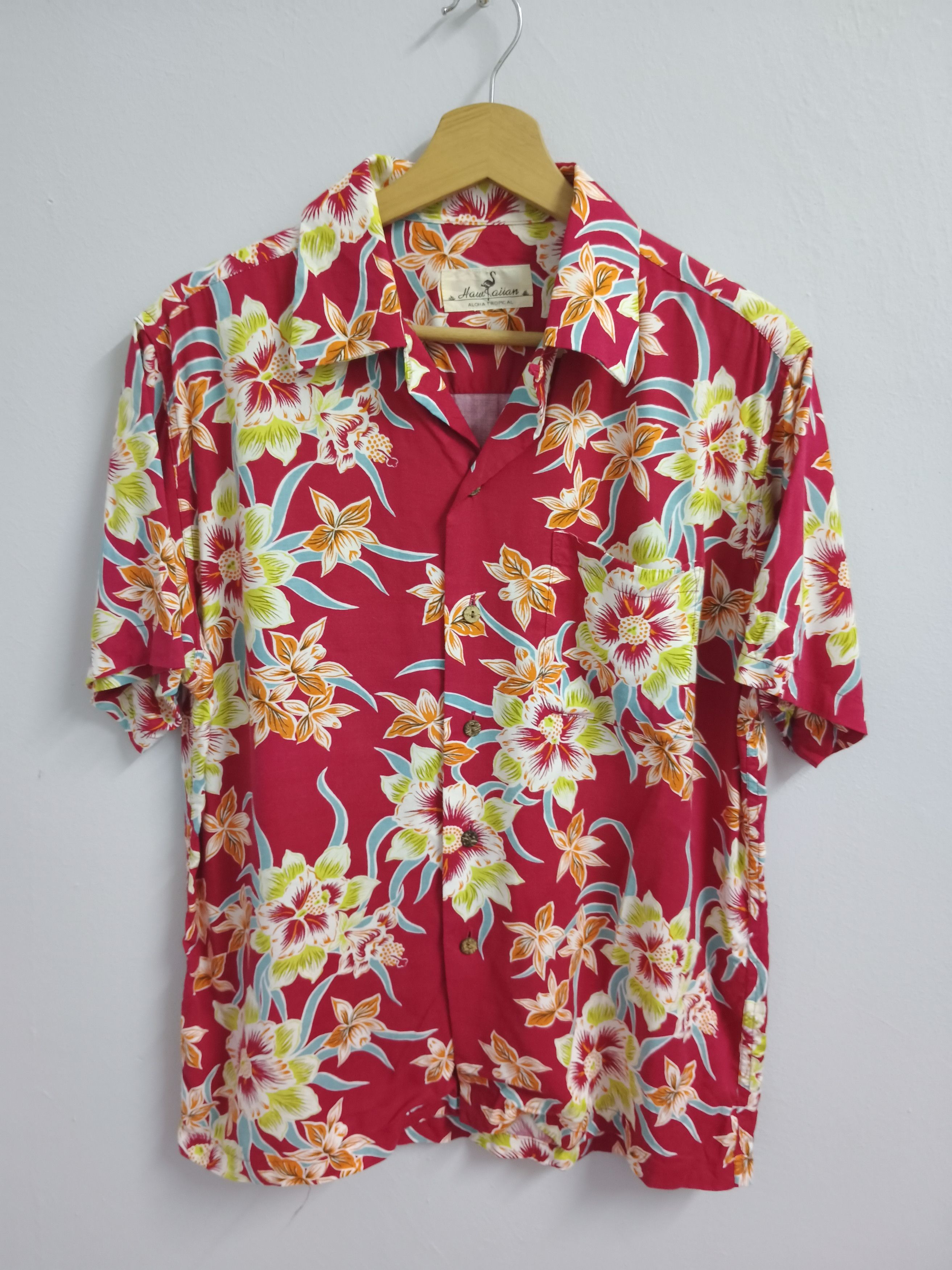 Japanese Brand × Vintage RAYON HAWAIIAN ALOHA TROPICAL FULLPRINT Size US M / EU 48-50 / 2 - 1 Thumbnail