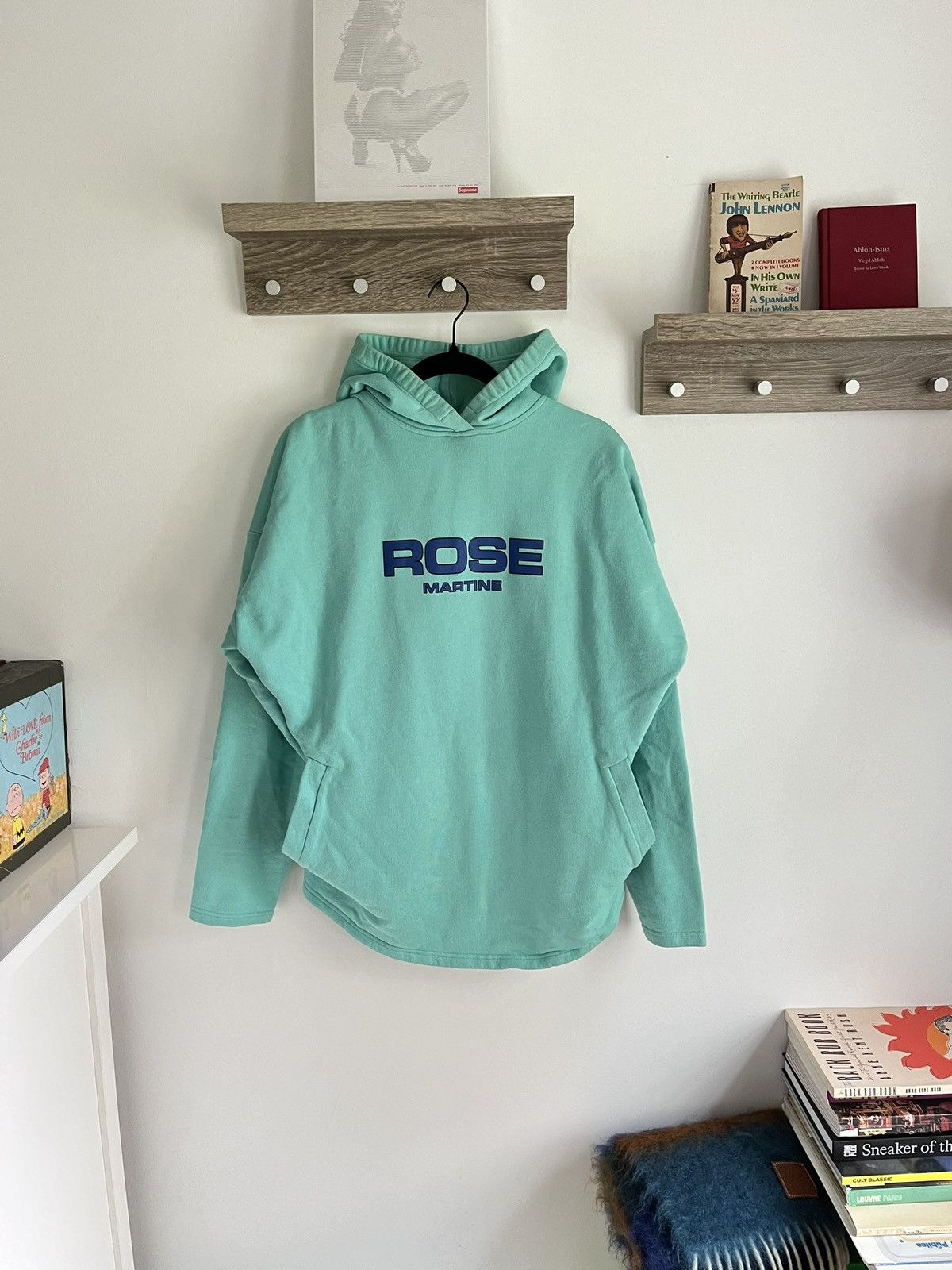 Image of Martine Rose Collapsed Hoodie Teal, Men's (Size Small)