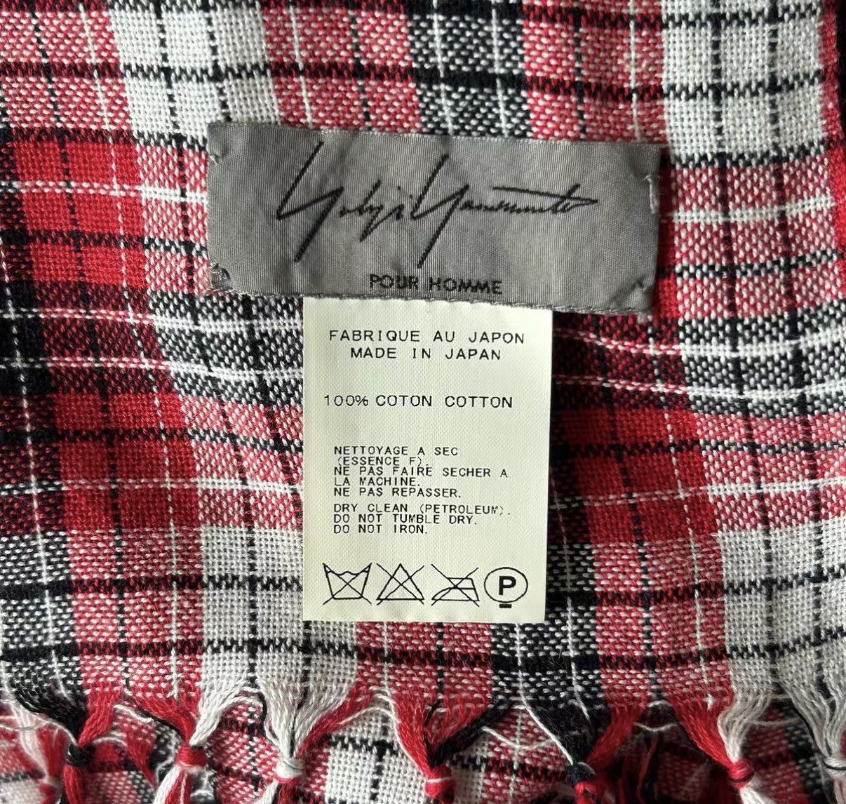 Yohji Yamamoto Yohji Yamamoto 13ss Red Plaid Fringe Scarf K4 Size ONE SIZE - 5 Thumbnail