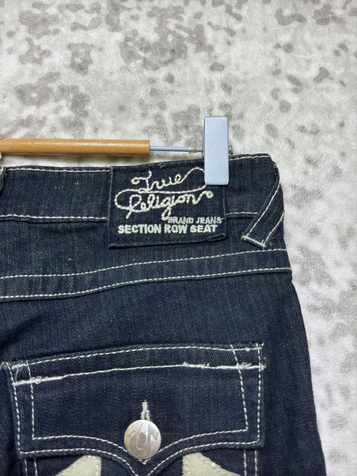 True Religion True Religion Bootcut Jeans White Patches Y2K Dark Wash Size US 29 - 11 Thumbnail