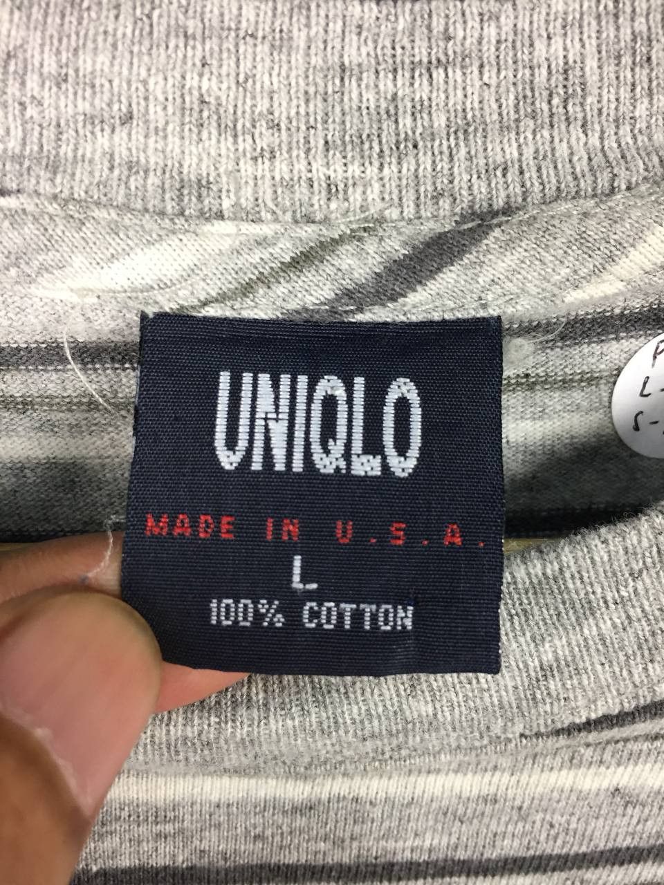 Uniqlo Vtg Uniqlo Made In USA Striped Long Sleeve Crewneck Tee Size US L / EU 52-54 / 3 - 7 Thumbnail