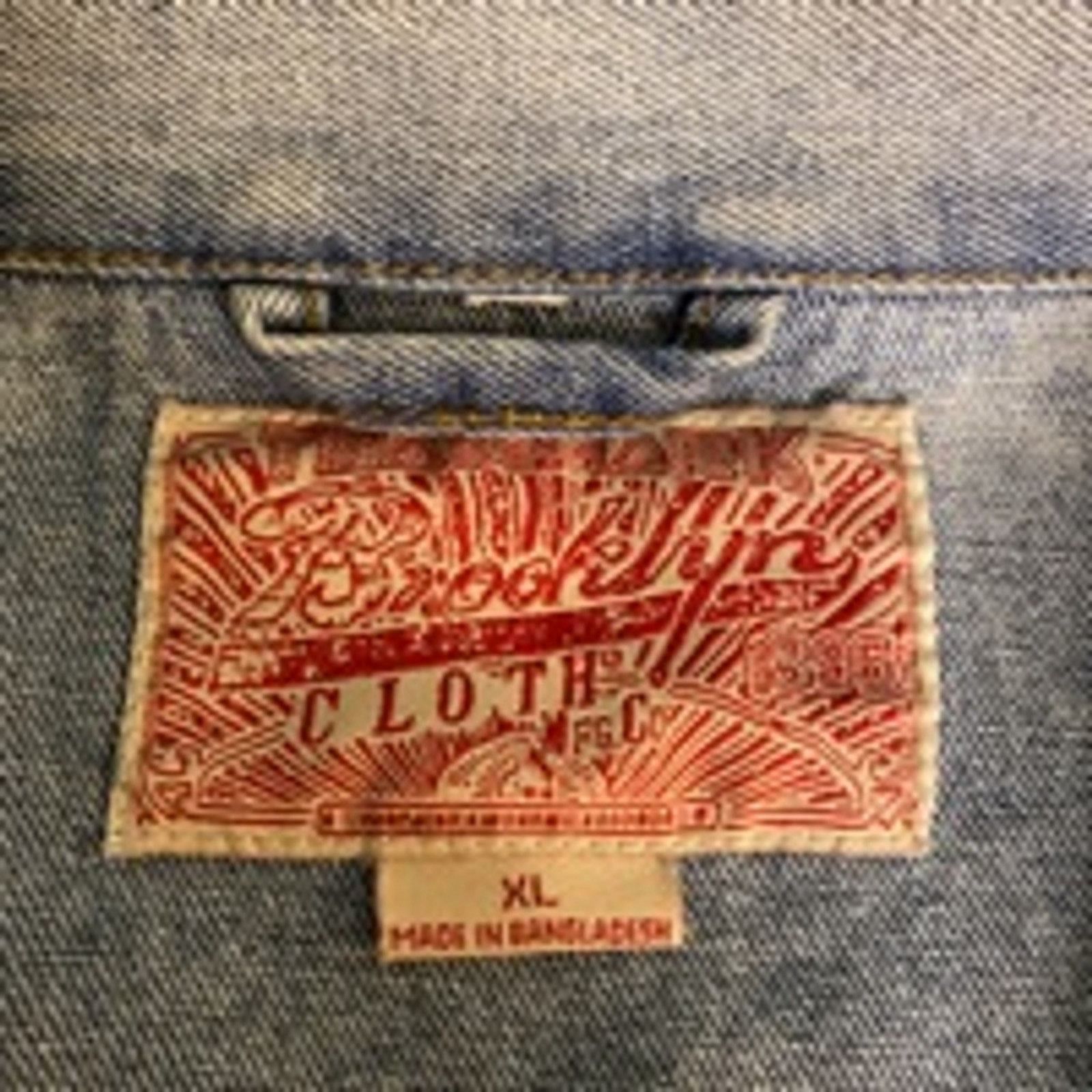 Handmade Upcycled Light Wash Denim Jacket XL Cross Detail Handmade Size XL / US 12-14 / IT 48-50 - 7 Thumbnail