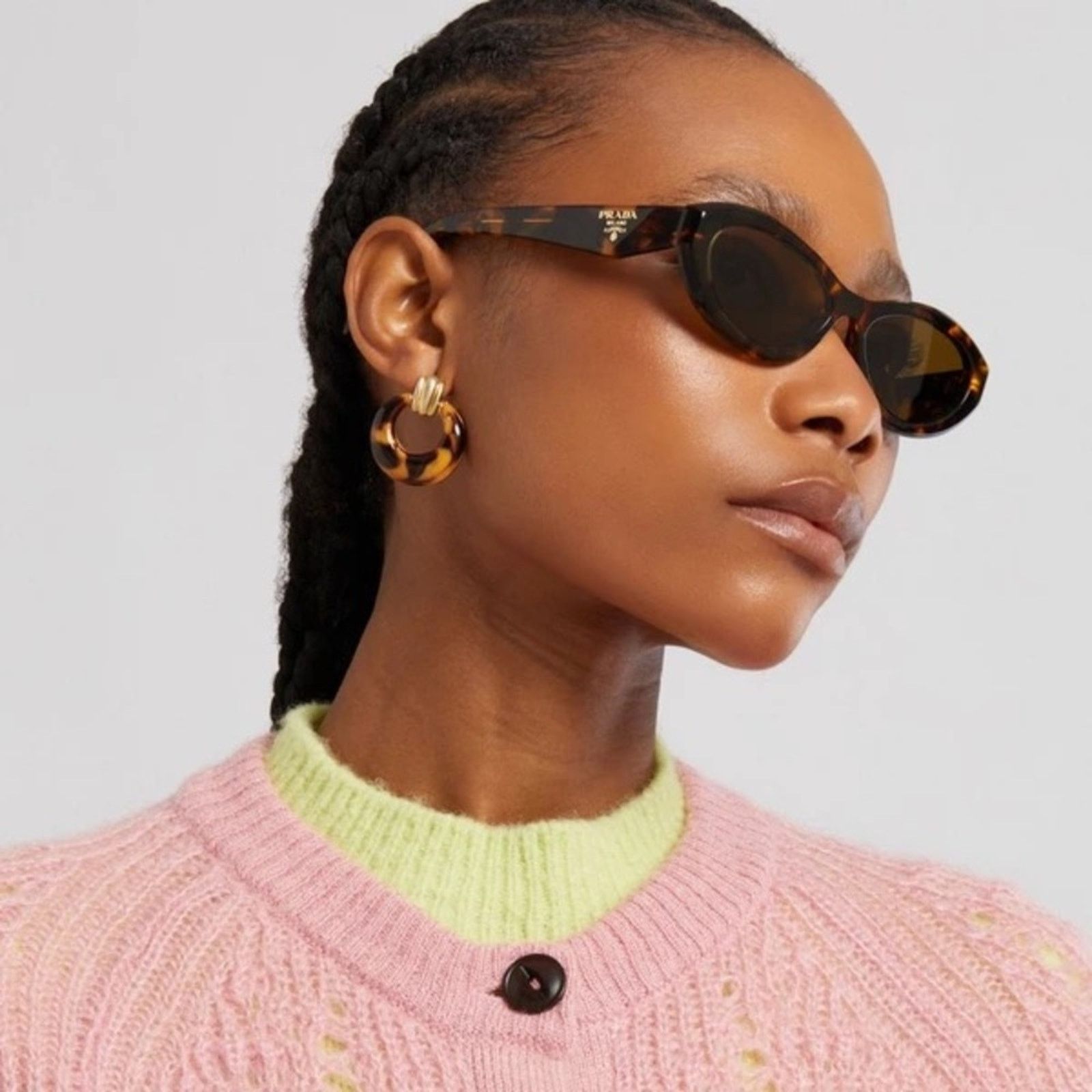 Prada PRADA Sunglasses PR26ZS 14L09Z Honey Tortoise Dark Brown NEW Size ONE SIZE - 12 Thumbnail