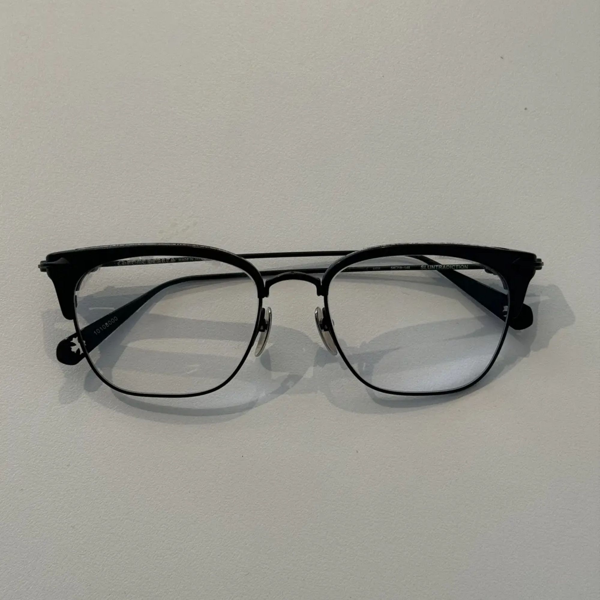 Chrome Hearts CHROME HEARTS SLUNTRADICTION BLACK SHINY GLASSES Size ONE SIZE - 2 Thumbnail