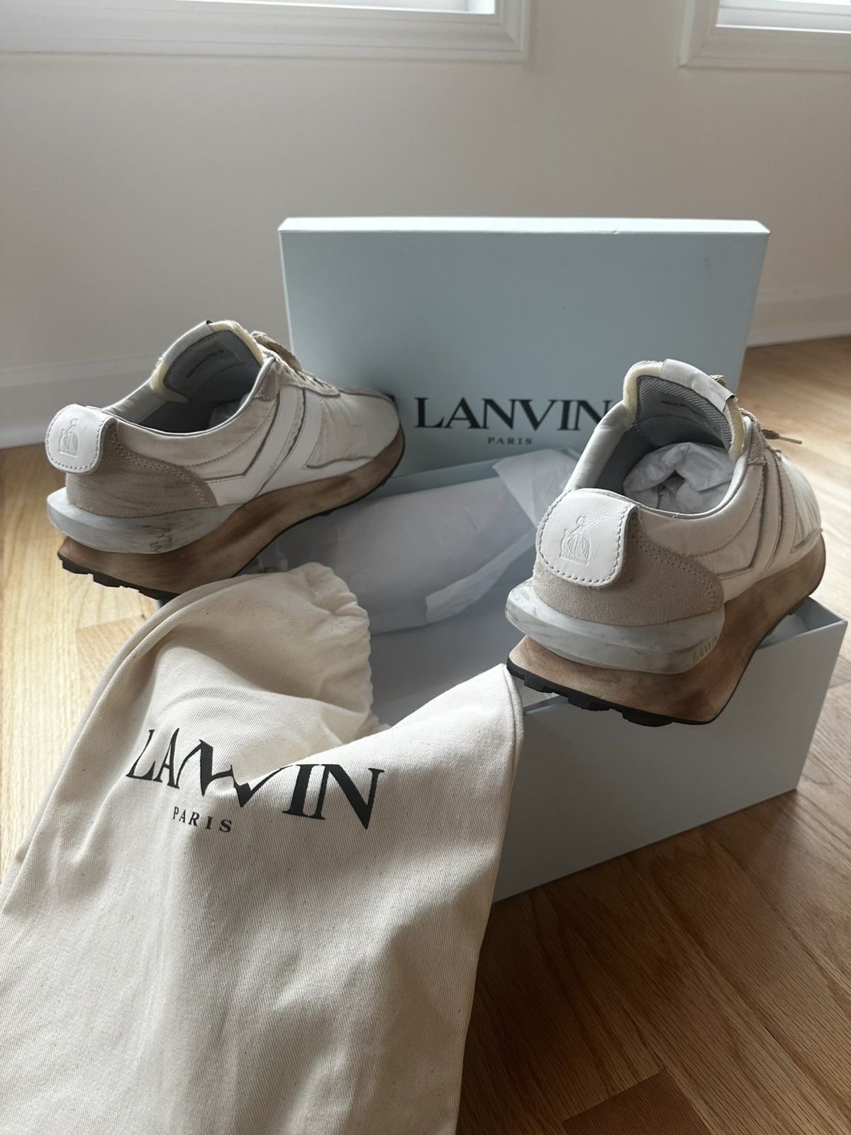 Lanvin Lanvin Bumper Sneaker White Nylon Size US 10 / EU 43 - 1 Thumbnail