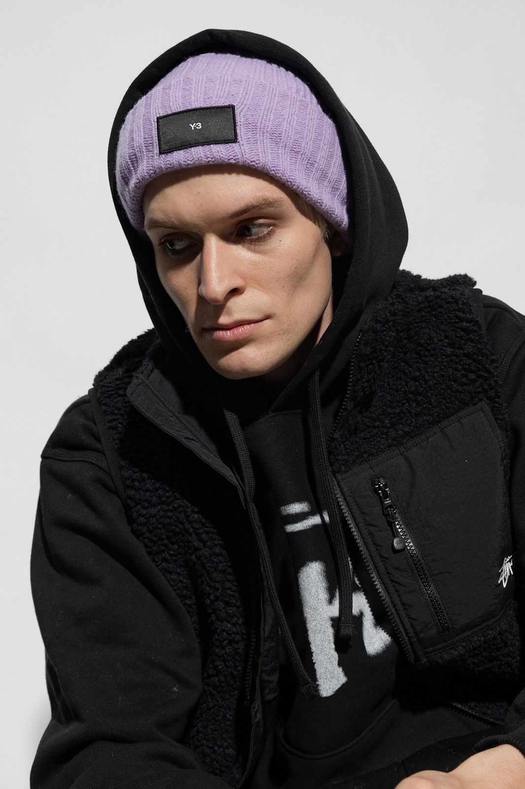 Adidas × Y-3 × Yohji Yamamoto Y-3 BEANIE KNIT LOGO LILAC Size ONE SIZE - 1 Thumbnail