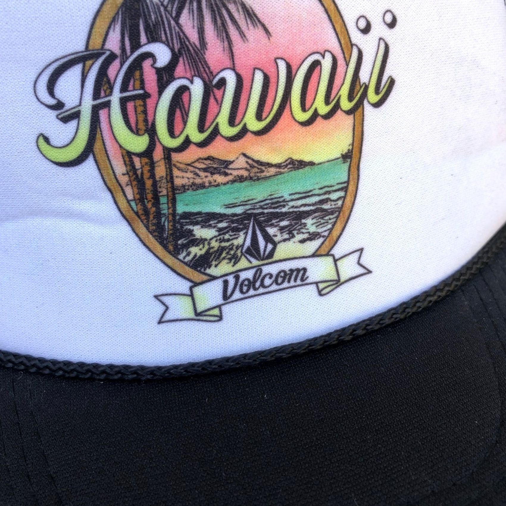 Volcom VINTAGE Volcom HAWAII Trucker Hat Men’s Adjustable Black Cap Snapback Size ONE SIZE - 3 Thumbnail