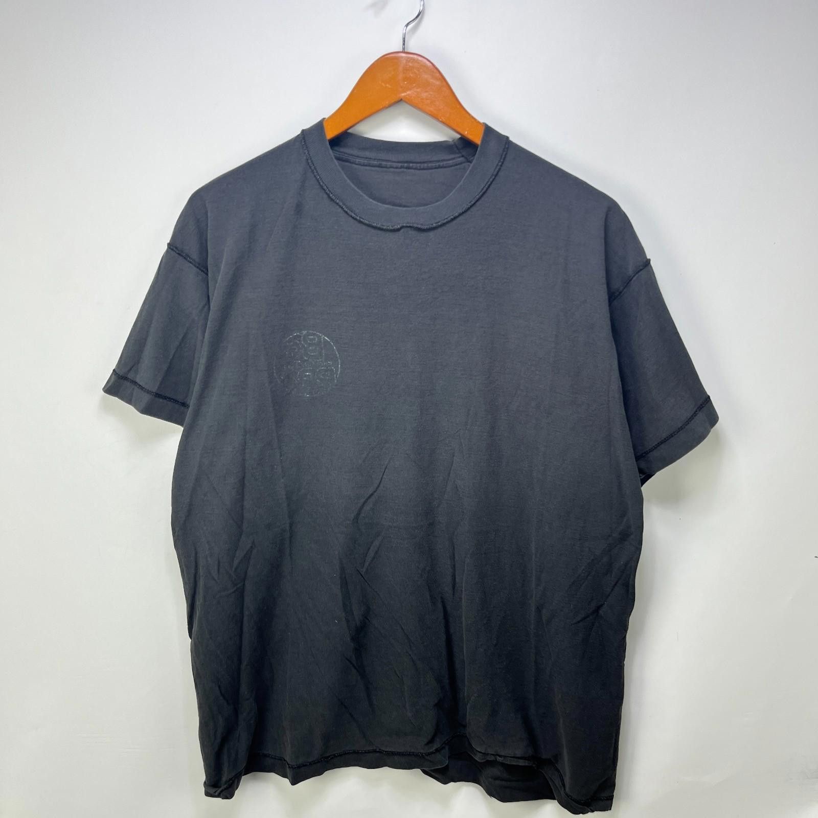 Fruit Of The Loom Vintage Faded Black Single Stitch Inside Out T Shirt Blank Size US XL / EU 56 / 4 - 1 Thumbnail