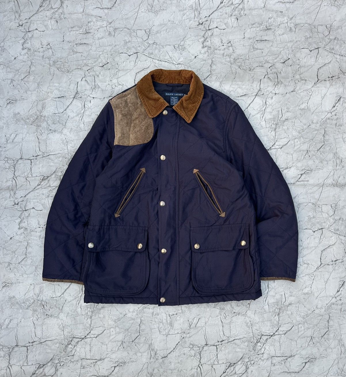 Ralph Lauren 00s Ralph Lauren Navy Quilted Field Jacket Size US M / EU 48-50 / 2 - 1 Thumbnail