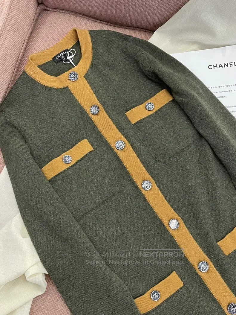 Chanel Chanel Green Orange Cashmere Cardigan Coat. Size US XS / EU 42 / 0 - 2 Thumbnail
