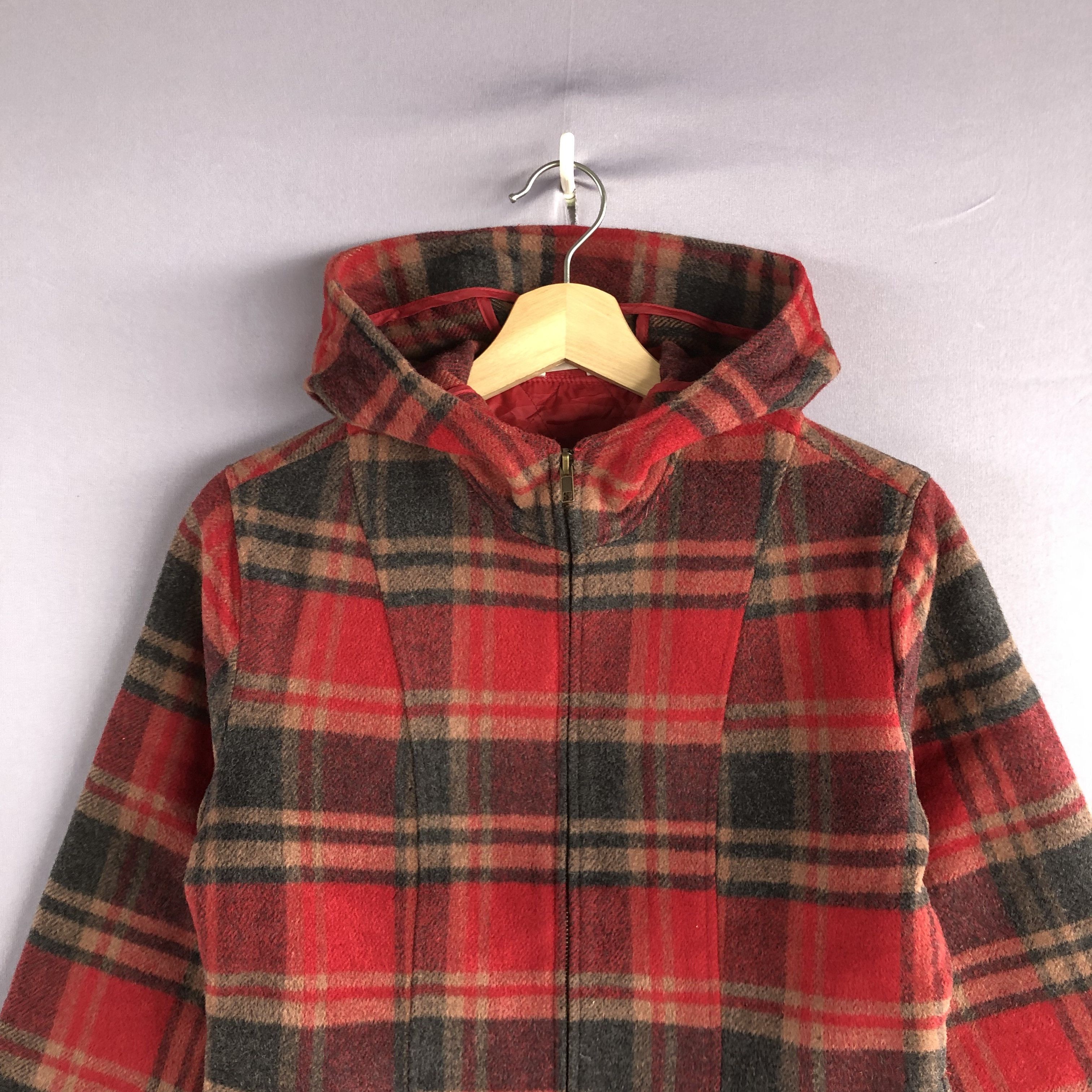 Japanese Brand × Vintage Vintage Fabriarno Plaid Tartan Hoodie Wool Jacket Size US XS / EU 42 / 0 - 4 Thumbnail