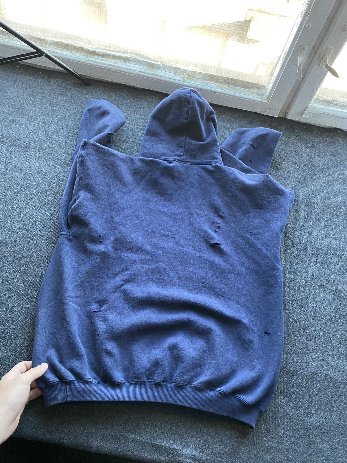 New York Yankees 🔥New York Yankees Vntg Distressed Hoodie mens xl rare Size US XL / EU 56 / 4 - 13 Thumbnail