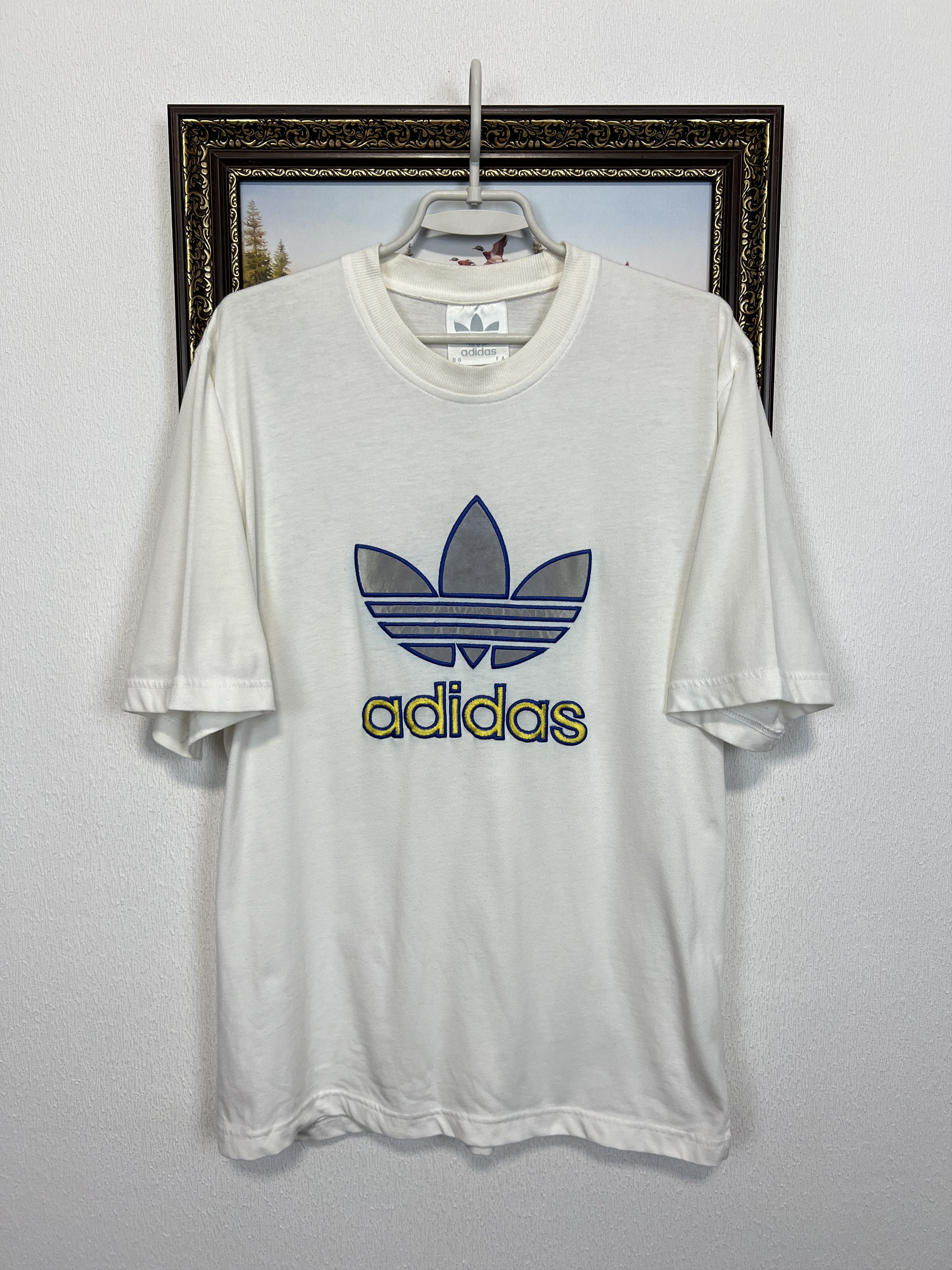 Adidas Vintage 90's Big Logo Shirt Trikot Tee Reflective Rare Size US M / EU 48-50 / 2 - 1 Thumbnail