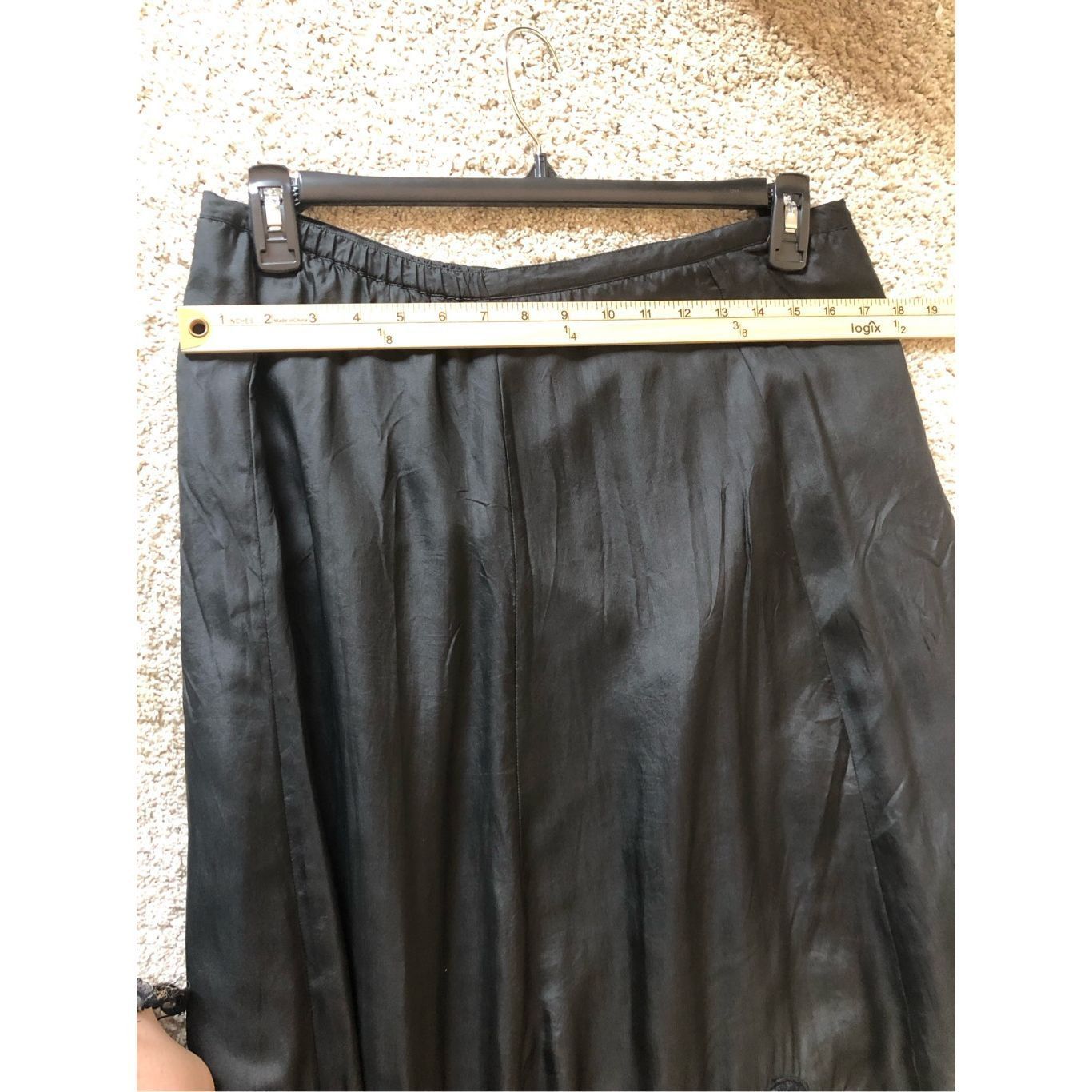 Chicos Chico’s Women’s Black Elegant Knee Length Silk Floral Embroi Size 38" / US 16 / IT 52 - 6 Thumbnail