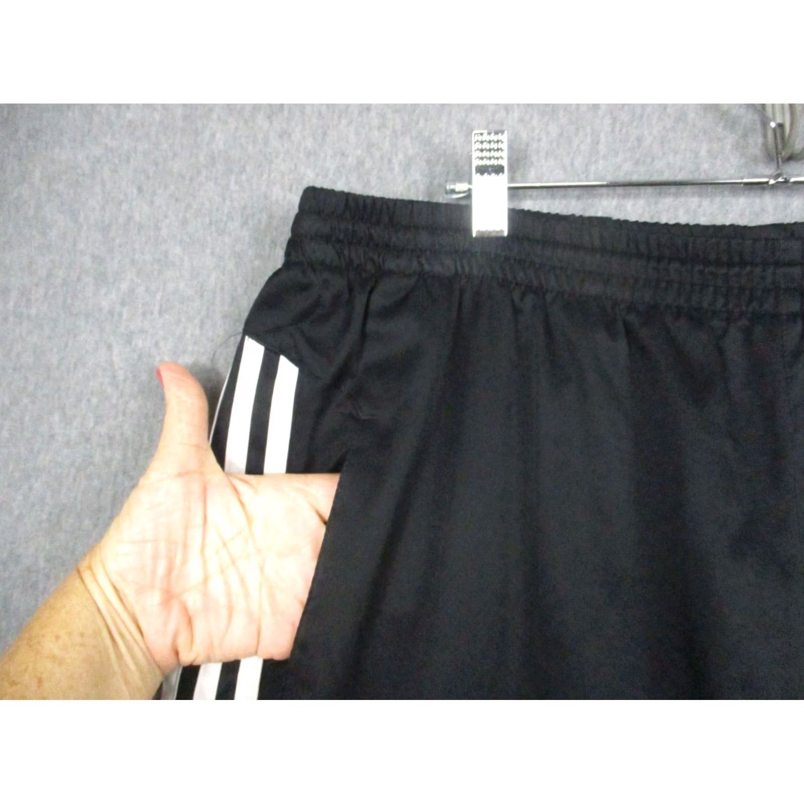 Adidas Adidas Track Pants XL Men Black Three Stripe Windbreaker Lined Soccer Zip Ankle Track Pants Size US 36 / EU 52 - 3 Thumbnail