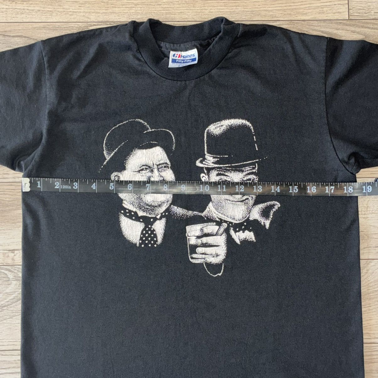 Hanes 80s Laurel and Hardy comedian tee shirt Size US M / EU 48-50 / 2 - 5 Thumbnail