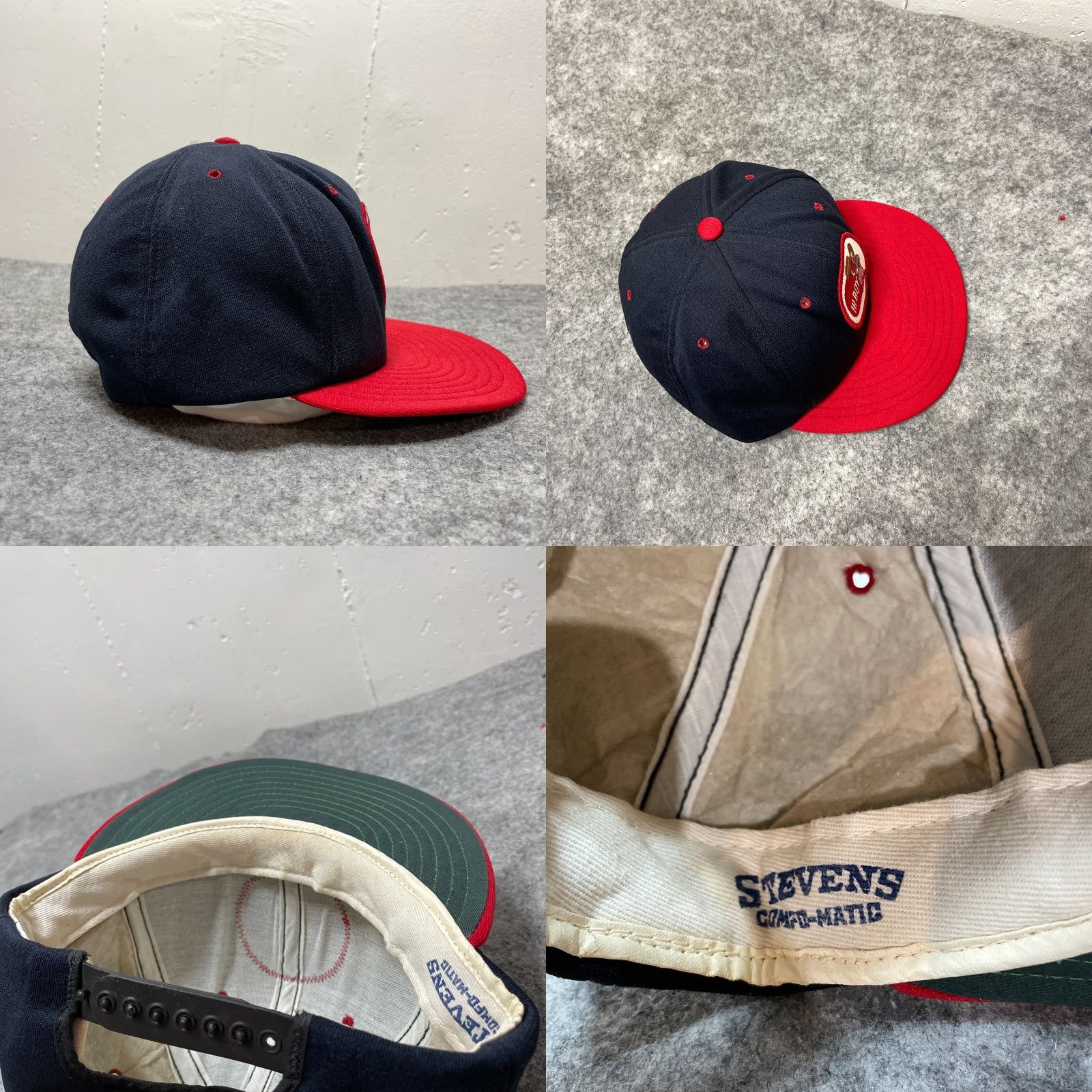 Vintage VINTAGE Stevens Cap Patch Hat Blue Red Hamburger Restaurant 90s Logo Baseball Cap Adjustable Men Cap Size ONE SIZE - 8 Thumbnail