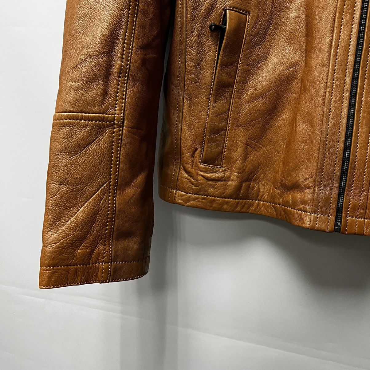 Vintage Leather Jacket Men Infinity Brown Bomber Nappa Leather Size US L / EU 52-54 / 3 - 7 Thumbnail