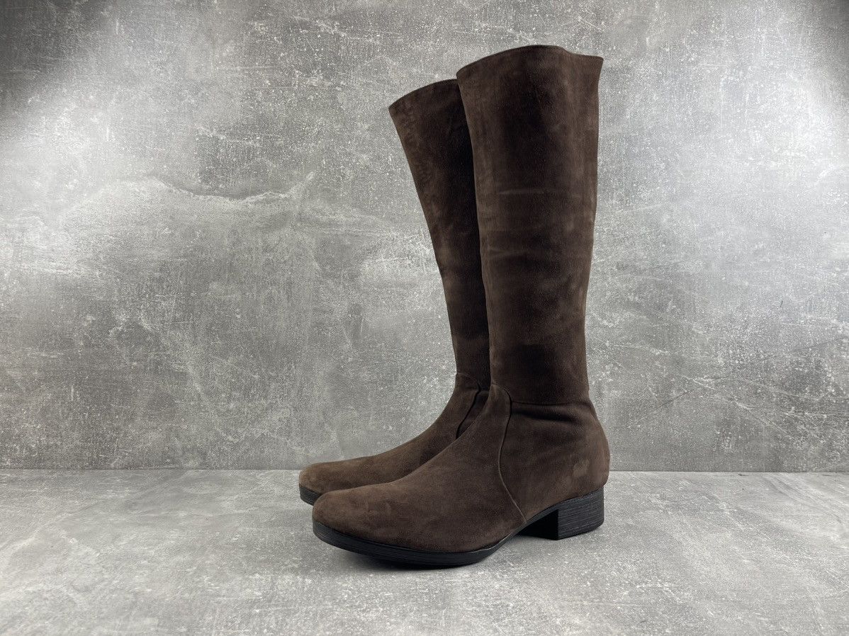 Denis Simachev Denis Simachëv Archives Brown Suede Leather High Boots Size US 11 / EU 44 - 1 Thumbnail