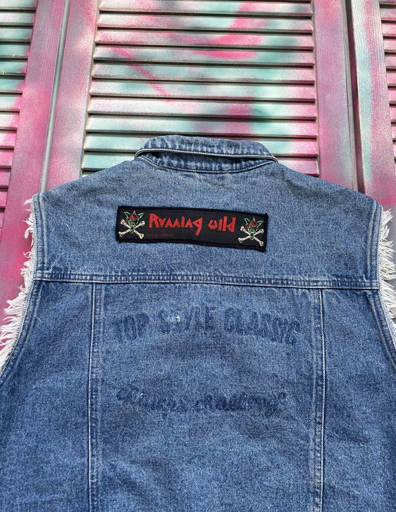 Band Tees Vintage 90s Running Wild Rock Band Metal Denim Vest Size US S / EU 44-46 / 1 - 3 Thumbnail