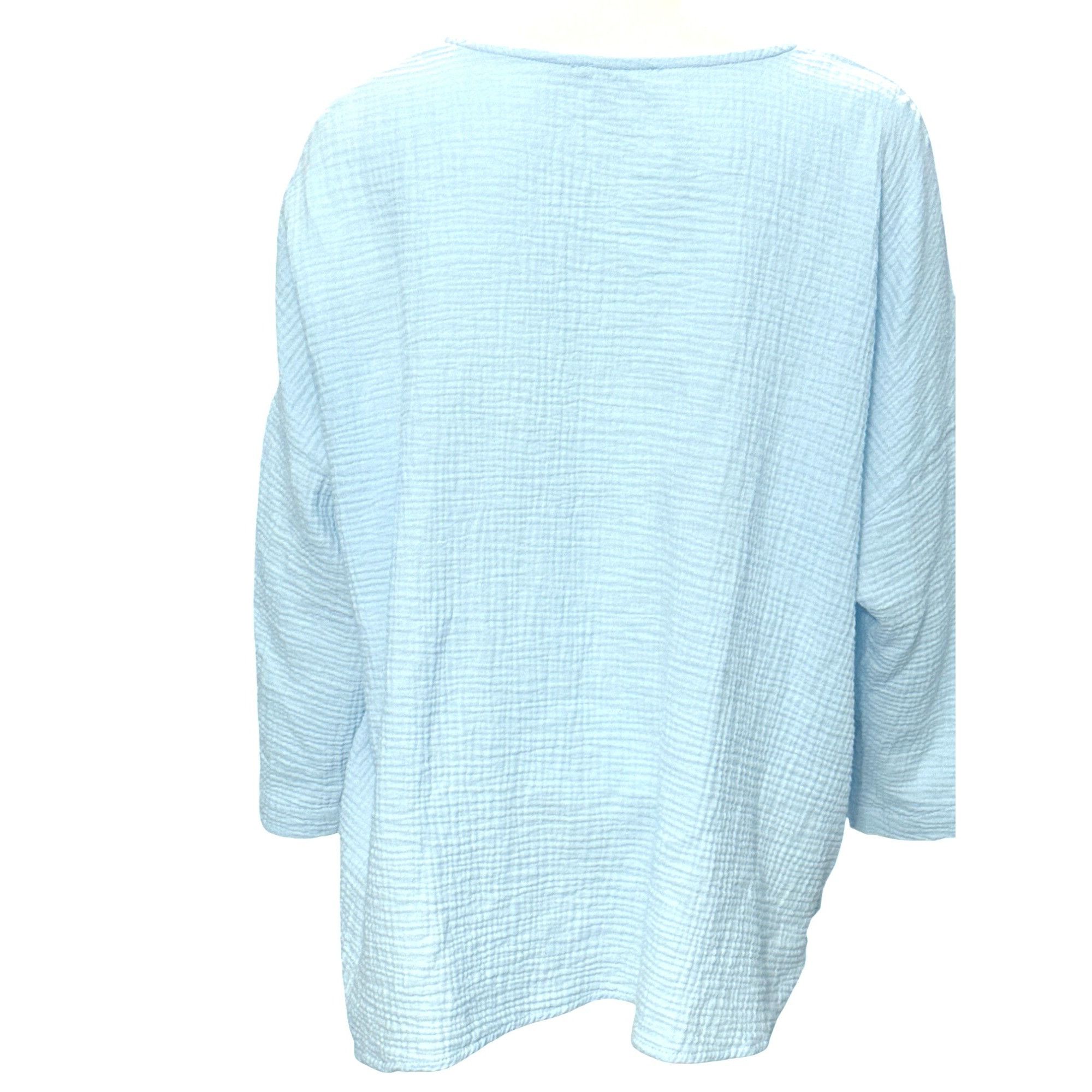 Other CCC Light Blue Cotton Boxy Top All Cotton Front Pockets Long Size XL / US 12-14 / IT 48-50 - 3 Thumbnail