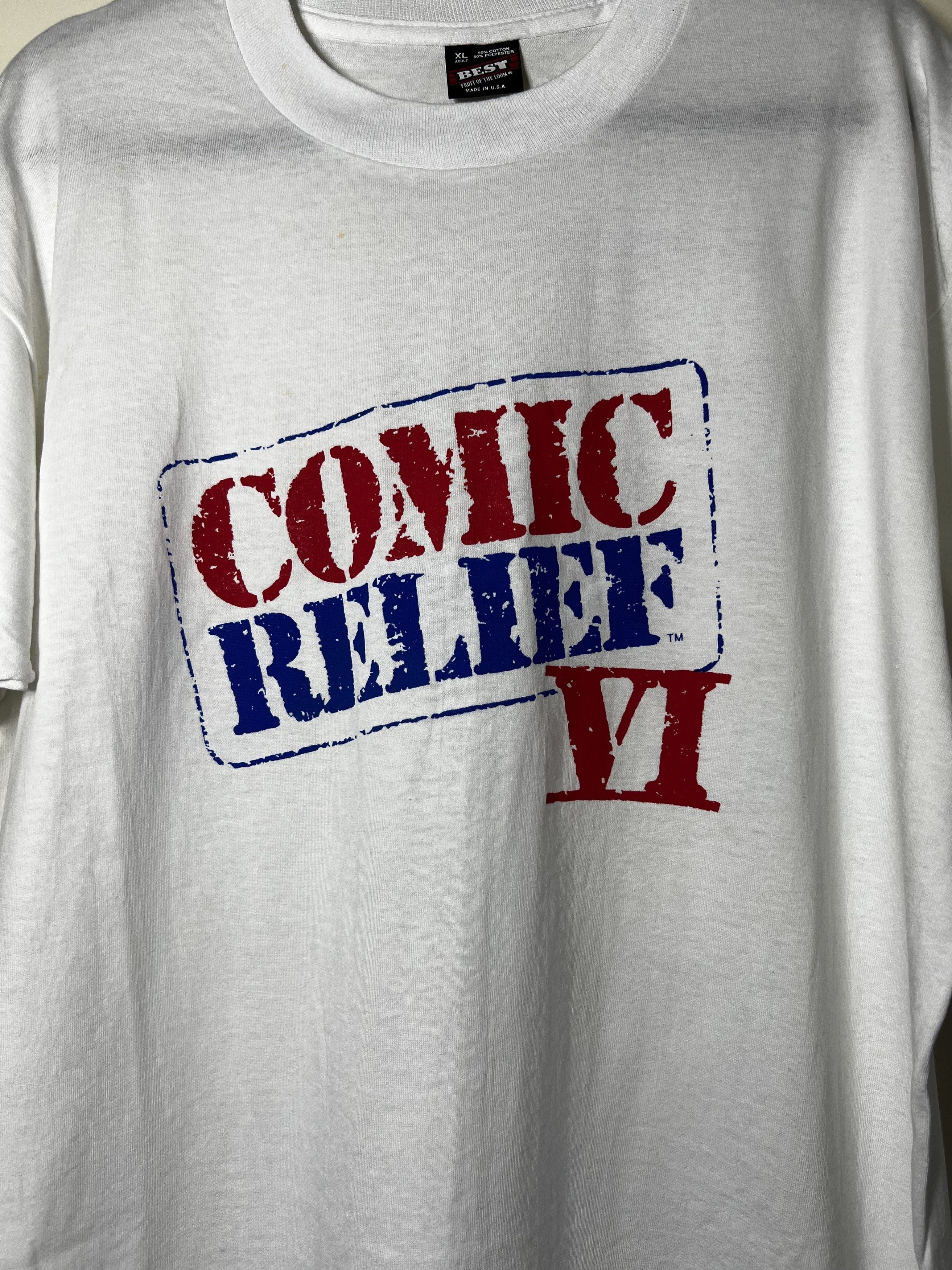 Vintage Vintage 1990's Comic Relief VI Double Sided Comedy T-Shirt Size US XL / EU 56 / 4 - 3 Thumbnail