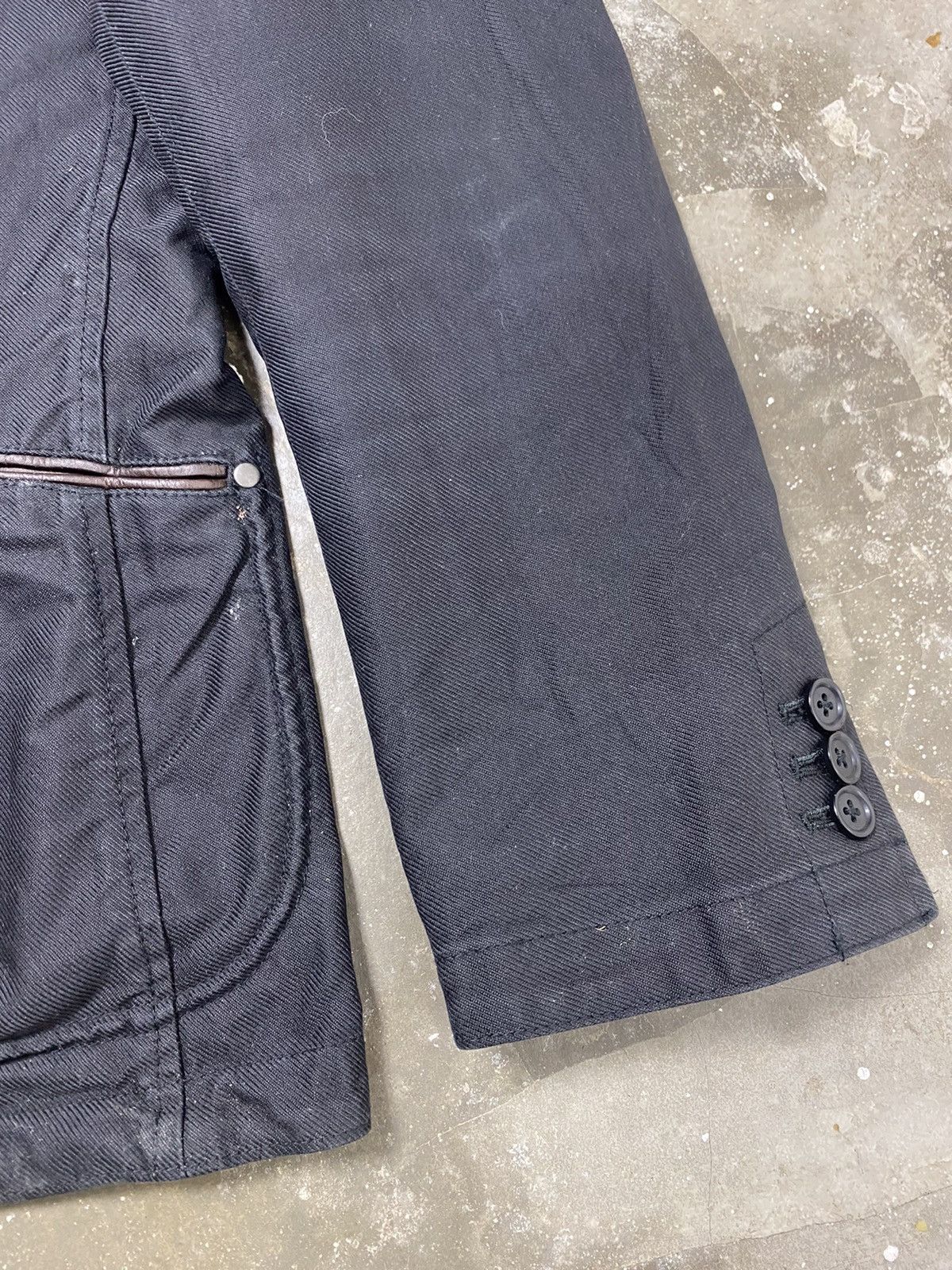 Japanese Brand A02 Gloster Vintage Denim + Leather Blazer Size US L / EU 52-54 / 3 - 6 Thumbnail