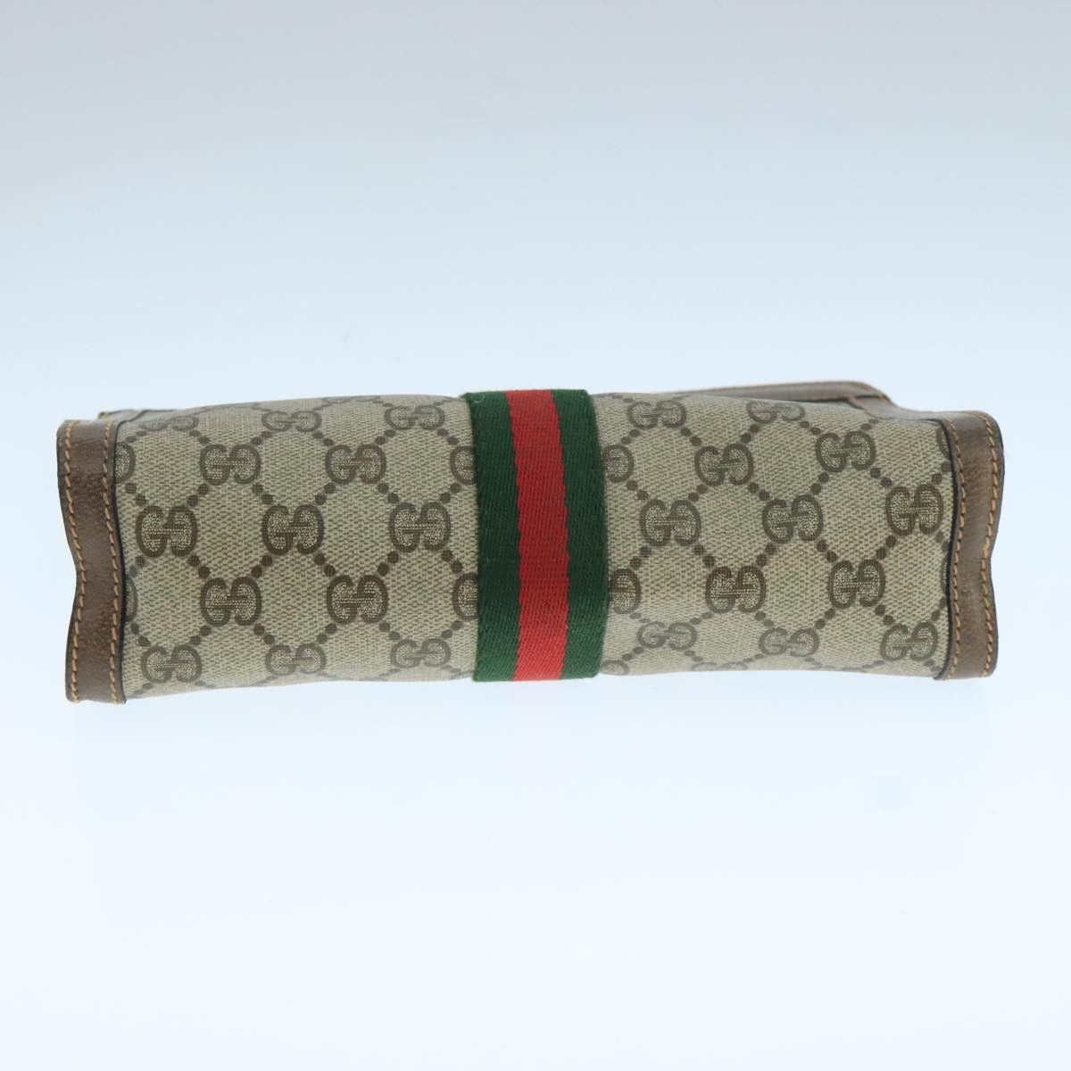 Gucci GUCCI GG Supreme Web Sherry Line Clutch Bag Pvc Beige Red Size ONE SIZE - 6 Thumbnail