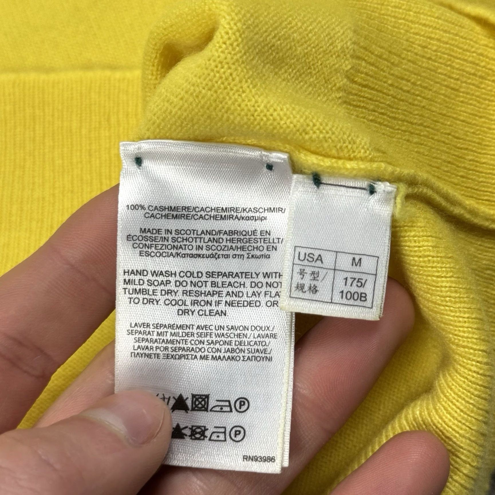 Brooks Brothers BROOKS BROTHERS CASHMERE V-NECK SWEATER MENS MEDIUM YELLOW LUXURY PULLOVER 100% PURE CASHMERE CLASSIC BUSINESS COMFORT Size US M / EU 48-50 / 2 - 4 Thumbnail
