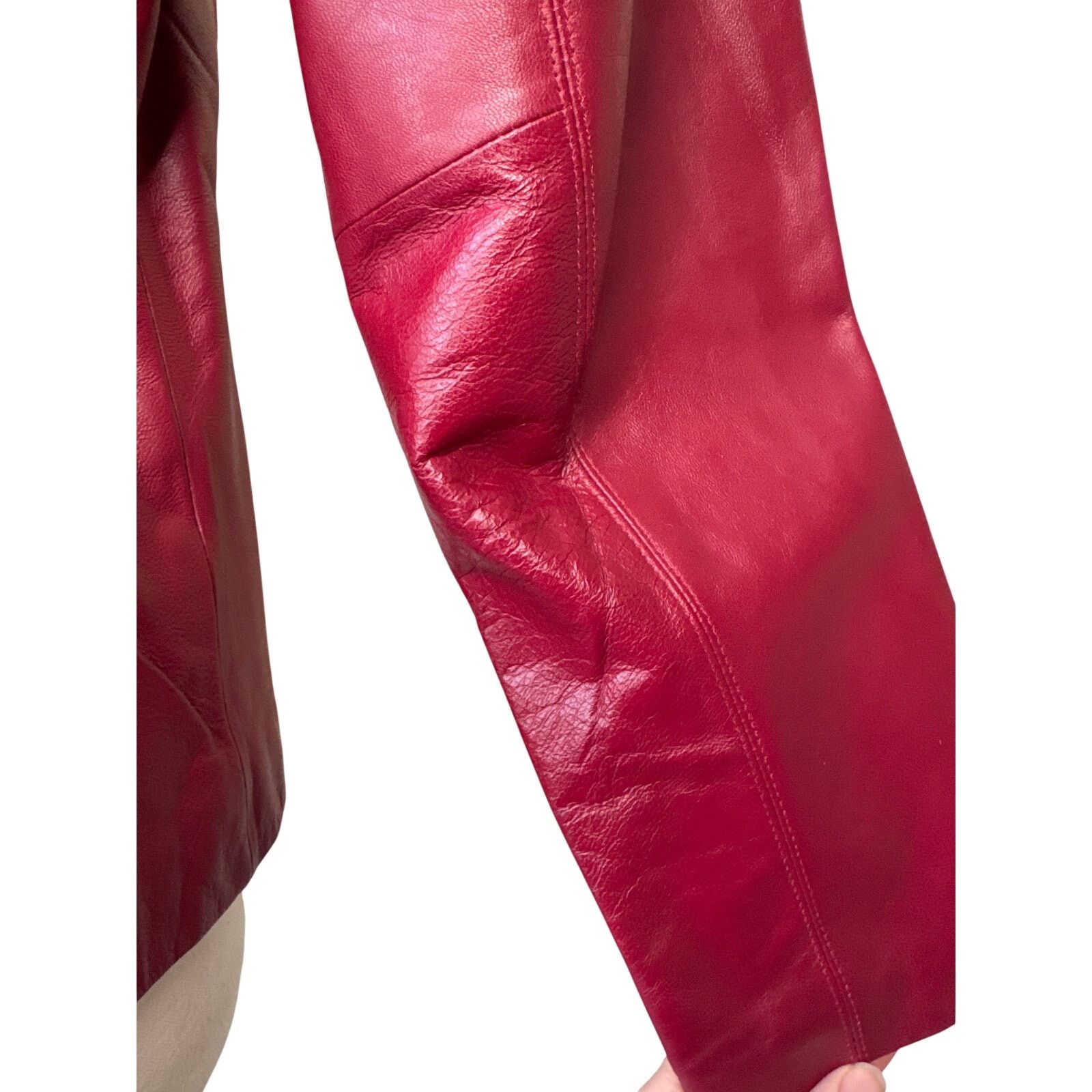 Other SIENA Vintage Red 100% Leather Zip Up Jacket Size Medium Size M / US 6-8 / IT 42-44 - 7 Thumbnail