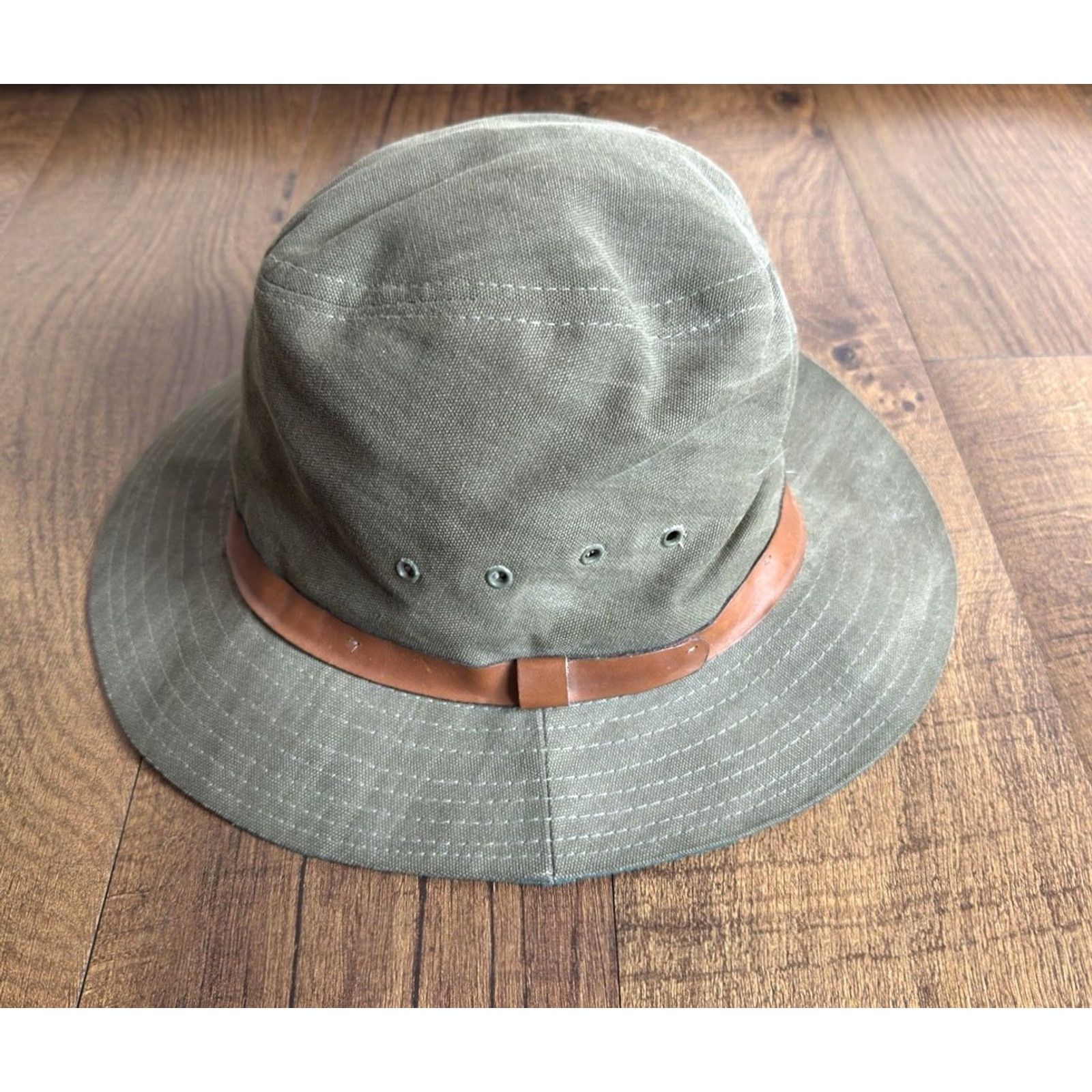 Vintage VINTAGE Quaker Marine Supply Bucket Hat Mens L Green Cotton Canvas USA Size ONE SIZE - 3 Thumbnail