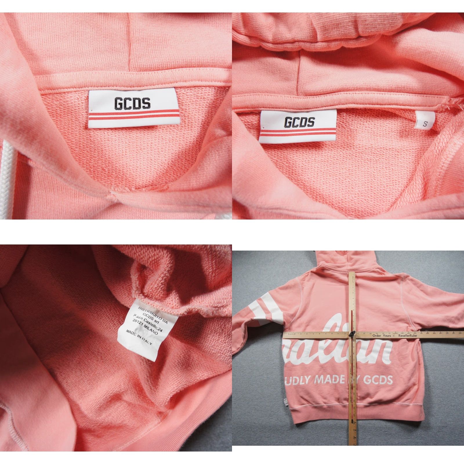 GCDS GCDS Hoodie Mens Small Pink Pullover Hooded Sweatshirt Streetwear Regular Fit Cotton Fleece Logo All Seasons Size US S / EU 44-46 / 1 - 8 Thumbnail