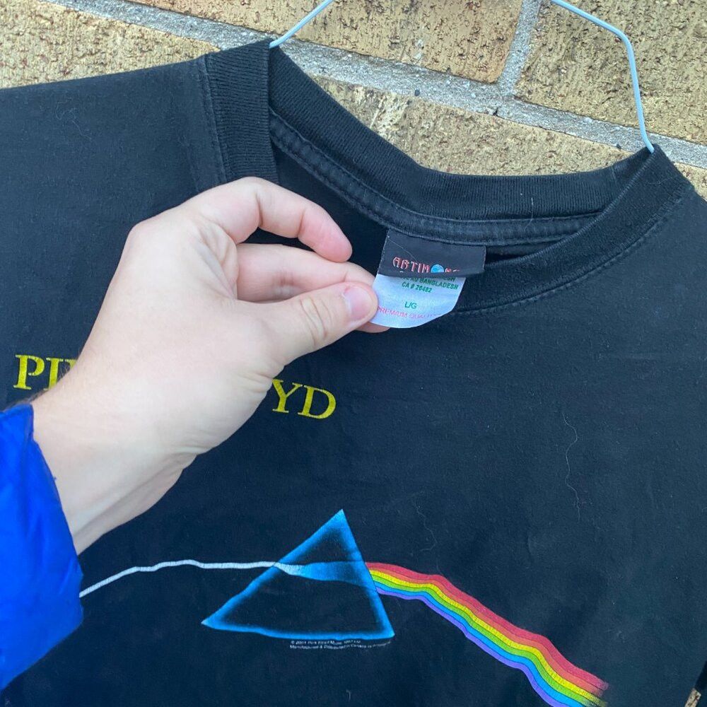 Pink Floyd × Vintage Vintage Pink Floyd Band T Shirt 'Dark Side of the Moon' Lar Size US L / EU 52-54 / 3 - 6 Thumbnail